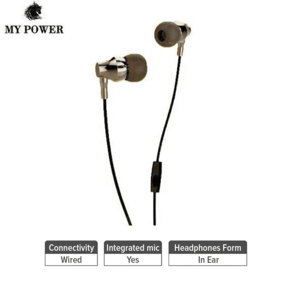 MY Power Best quality Music Earphone E535, Highbase-With Mic,For All Mobile Devices