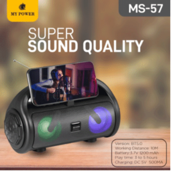 My Power Bluetooth Speaker MS57, Portable speaker Black colour Speaker.