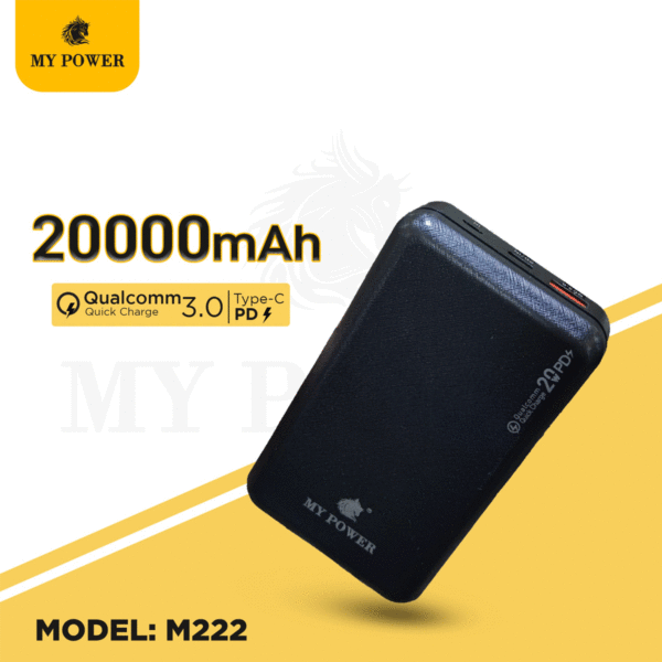 Mypower 20000mah M222 Powerbank, Fast Charging Q.C 3.0 PD Powerbank 20Watt with USB C Quick Charge 3.0